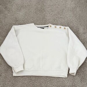 J Crew Gold Button Sweatshirt
